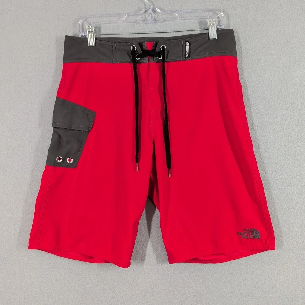 The North Face Swim Trunks Men's 30‎ Red Surf Boardshorts Swimwear